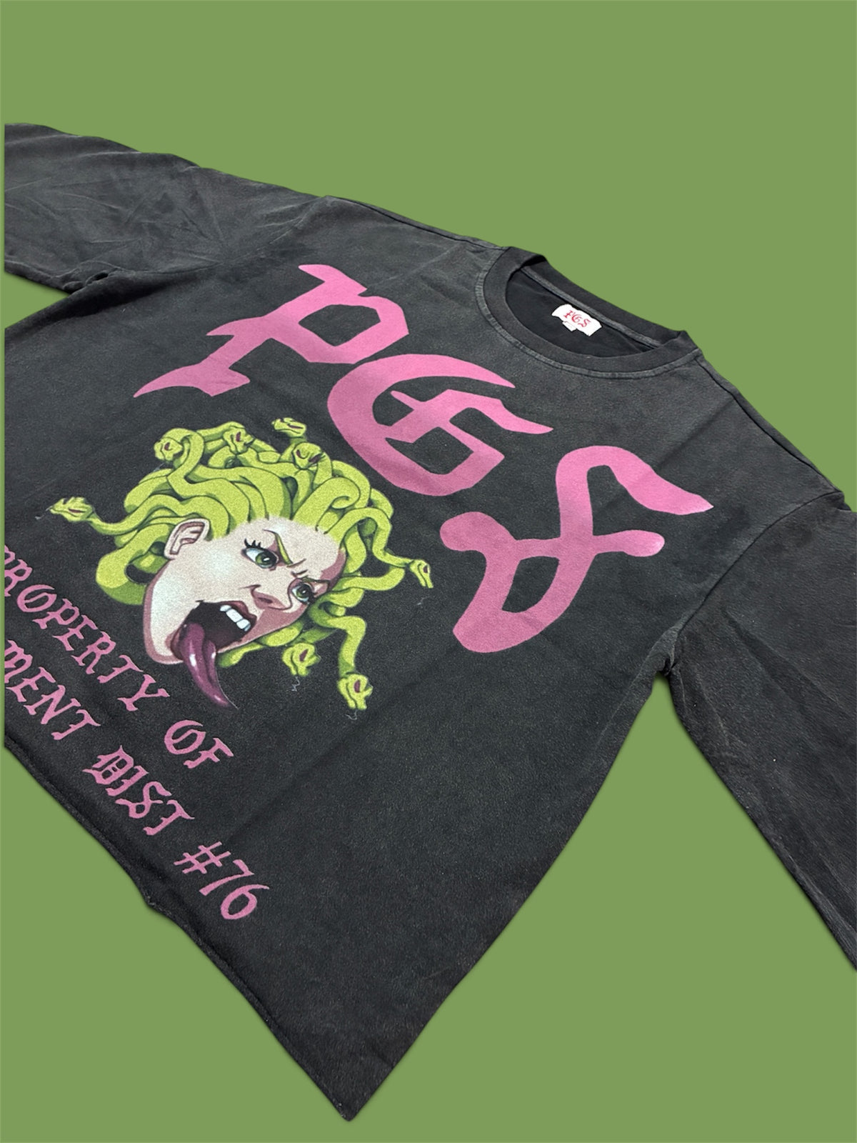 PGS PROPERTY OF THE GARMENT DISTRICT — OVERSIZED CROPPED TEE (BLACK)