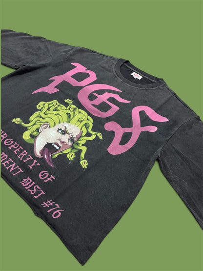 PGS PROPERTY OF THE GARMENT DISTRICT — OVERSIZED CROPPED TEE (BLACK)