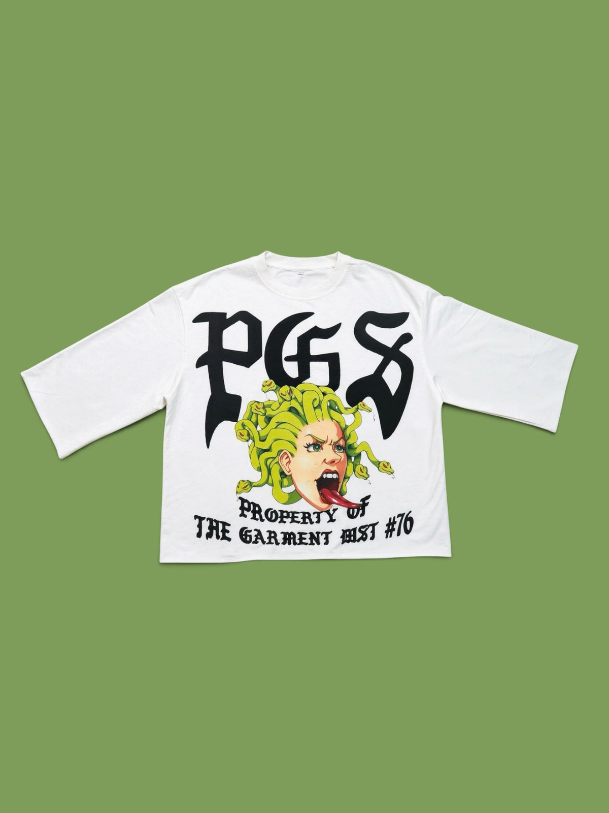 PGS PROPERTY OF THE GARMENT DISTRICT — OVERSIZED CROPPED TEE