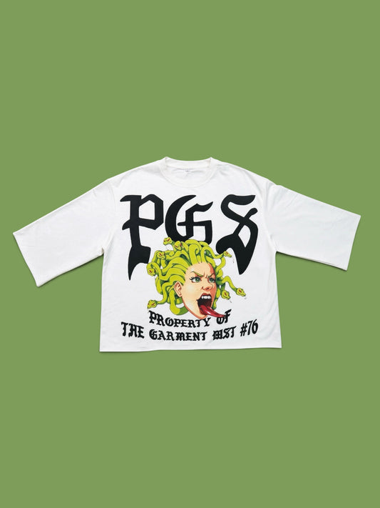 PGS PROPERTY OF THE GARMENT DISTRICT — OVERSIZED CROPPED TEE
